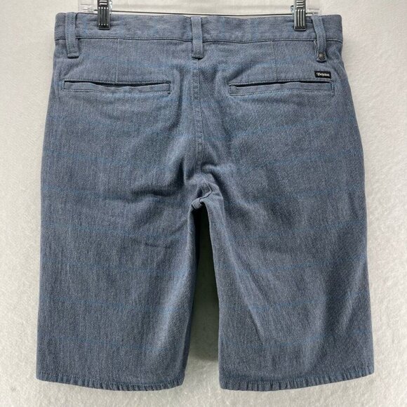 Brixton Shorts Mens Size 32 Toil II Chino Flat Front Walking Stretch Cotton Blue - Picture 2 of 11